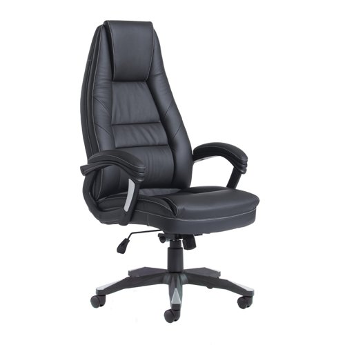 Noble high back managers chair - black faux leather