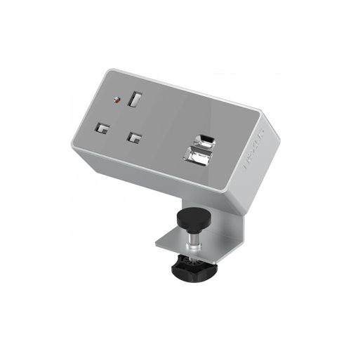 Desktop Power Module 1x 240v UK Socket 30W USB-C, 27W USB-A Silver / Grey