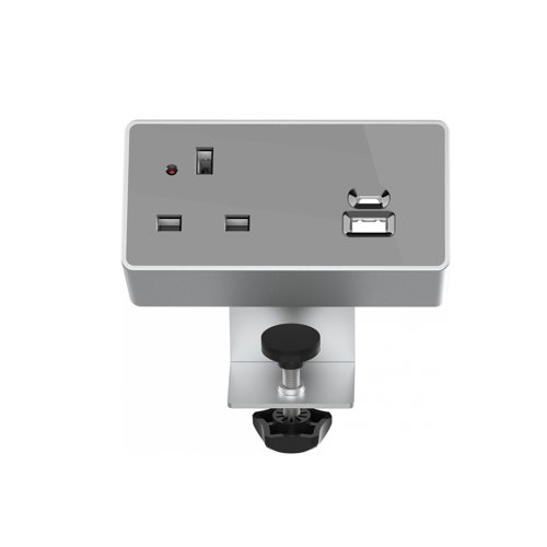 Desktop Power Module 1x 240v UK Socket 30W USB-C, 27W USB-A Silver / Grey