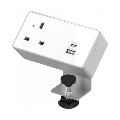 Desktop Power Module 1x 240v UK Socket 30W USB-C, 27W USB-A White