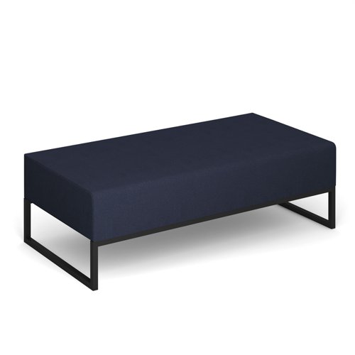Nera modular soft seating double bench with black frame