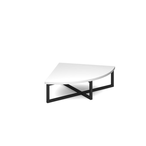 Nera Corner Unit Table 700mm X 700mm With Black Frame White