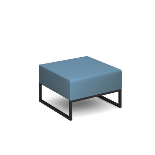 Nera modular soft seating single bench with black frame