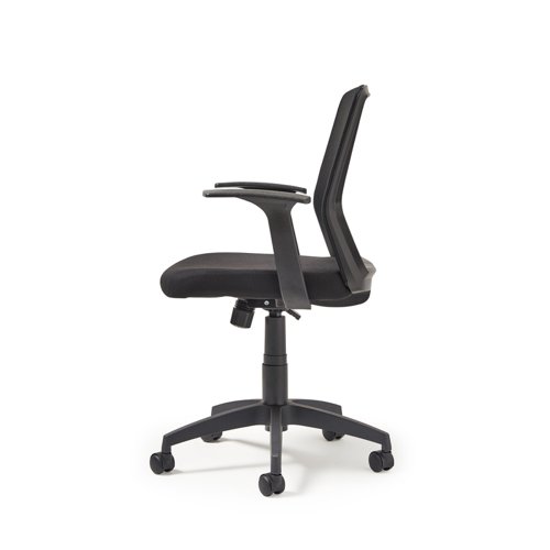 Nina medium back mesh task chair with fixed arms - black | NIN300T1-K | Dams International