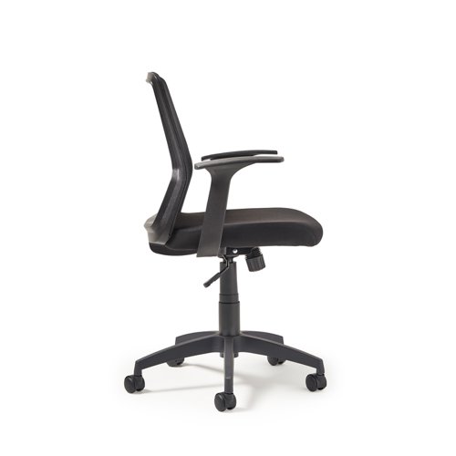 Nina medium back mesh task chair with fixed arms - black | NIN300T1-K | Dams International