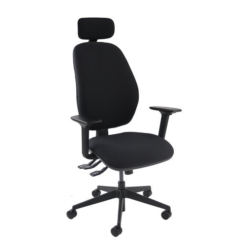 Ortho Pro 600 orthopaedic chair with head rest, upholstered seat and back with fully adjustable arms