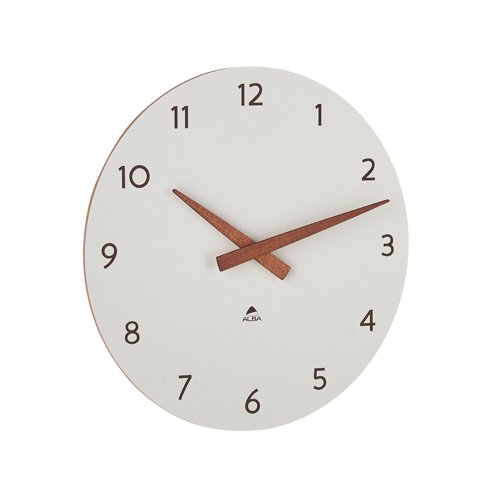 Orbit wall clock 300mm - Walnut & White