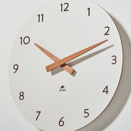 ORWC Orbit wall clock 300mm - Walnut & White