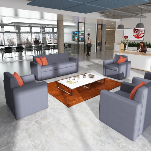 Oslo square back reception 3 seater sofa 1880mm wide - made to order