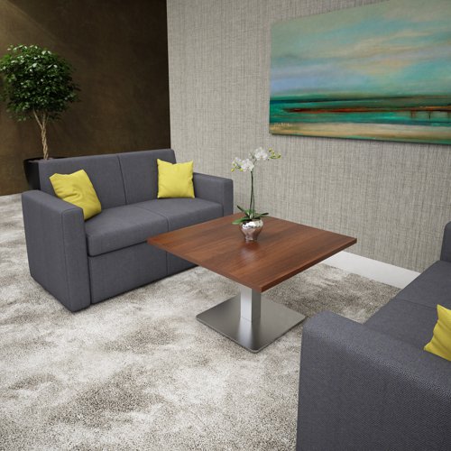 Oslo square back reception 2 seater sofa 1340mm wide - present grey  OSL50002-PG