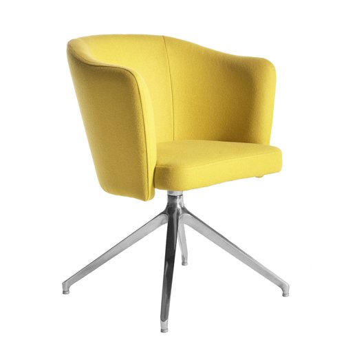 Otis single seater tub chair with 4 star swivel base - lifetime yellow Reception Chairs OTIS01-LY