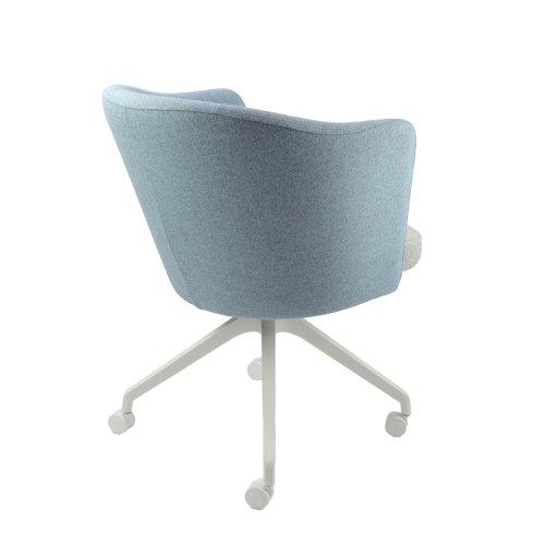 Otis single seater lounge chair with white pyramid base with castors