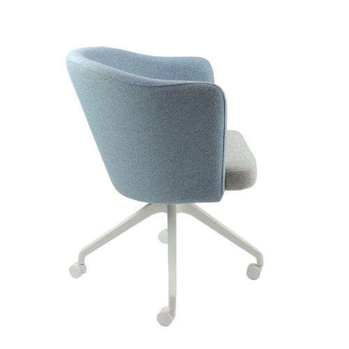 Otis single seater lounge chair with white pyramid base with castors
