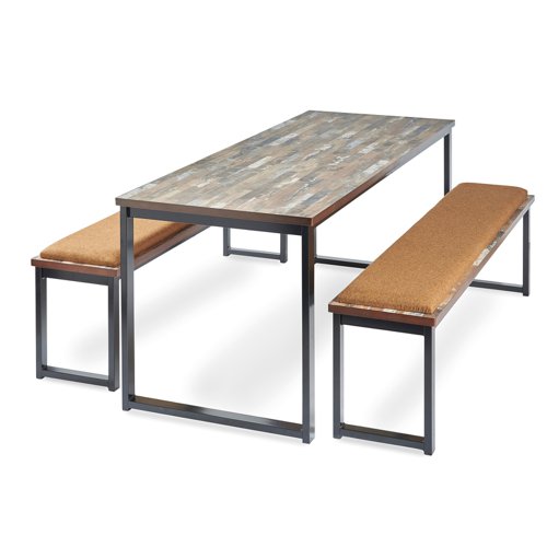 Otto benching solution low bench 1050mm wide - silver frame, white top