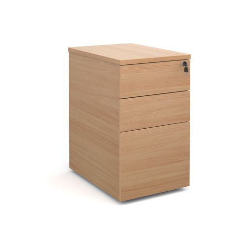 Deluxe Desk High Pedestal 3 Drawer 426x600mm Beech Finish P63B