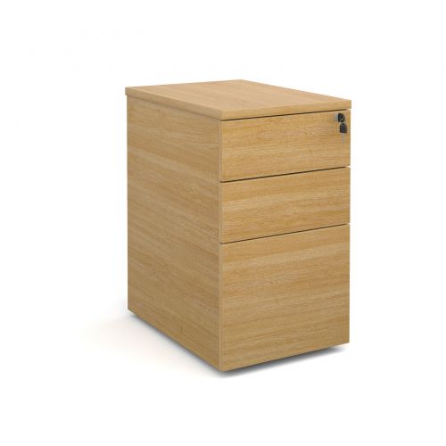 Deluxe Desk High Pedestal 3 Drawer 426x600mm Oak Finish P63O