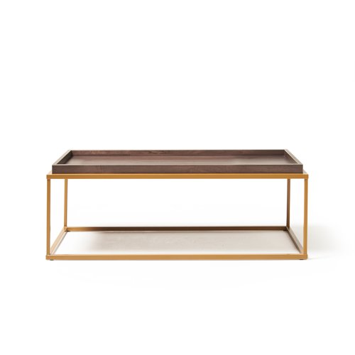 Parma rectangular coffee table with a matt gold steel frame and Venus top | PAR1100 | Dams International