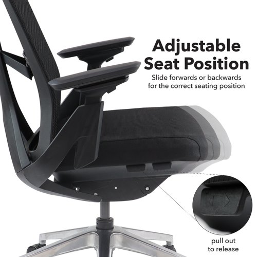 Paxton mesh back operator chair with black frame - black mesh | PAX300T1-K | Dams International