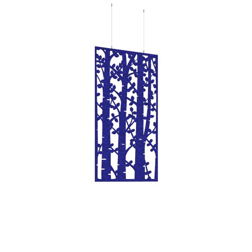 Piano Chords acoustic patterned hanging screens in dark blue 1200 x 600mm with hanging wires and hooks - Ebony (4 pack)