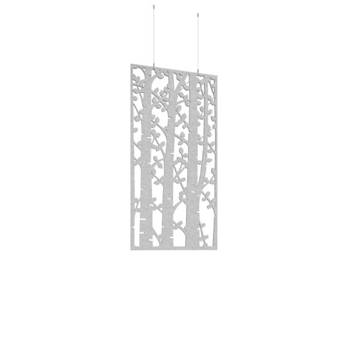 Piano Chords acoustic patterned hanging screens in silver grey 1200 x 600mm with hanging wires and hooks - Ebony (4 pack)