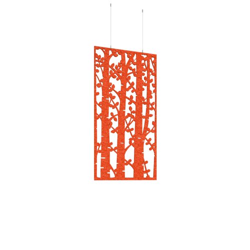 Piano Chords acoustic patterned hanging screens in orange 1200 x 600mm with hanging wires and hooks - Shatter (4 pack)