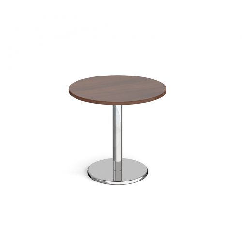 Pisa Circular Dining Table Round Base 800mm Walnut Top PDC800-W