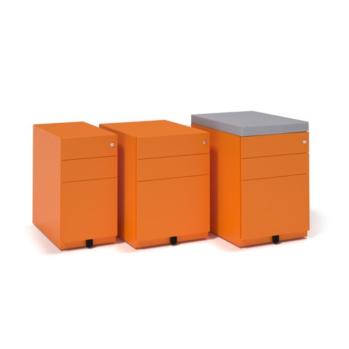 Bisley wide steel pedestal 420mm wide - orange (Made-to-order 4 - 6 week lead time)