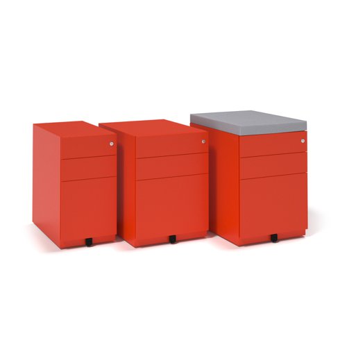 Bisley slimline steel pedestal 300mm wide - red | MMPN-R | Bisley