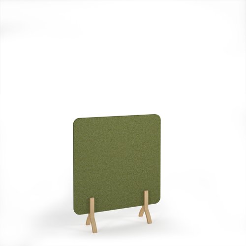 Plain Acoustic Floor Standing Screen Wooden Legs 1200w 1400h - Reed Green