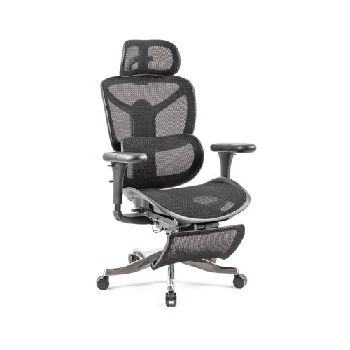 Poise mesh executive chair with headrest, footrest & adjustable arms