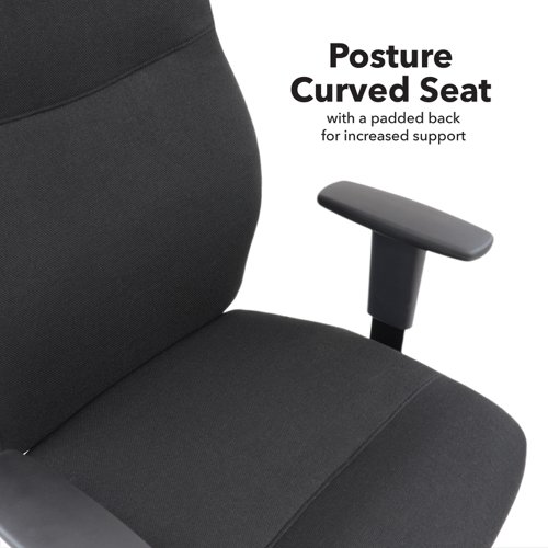 Porter bariatric operator chair with black fabric seat and back | POR300T1-K | Dams International