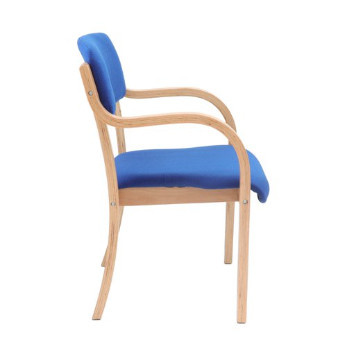 Prague wooden conference chair with double arms - blue | PRA50001-B | Dams International