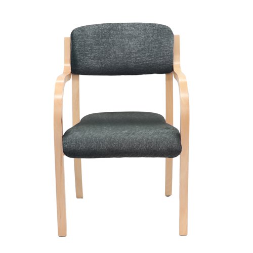 Prague wooden conference chair with double arms - charcoal  PRA50001-C