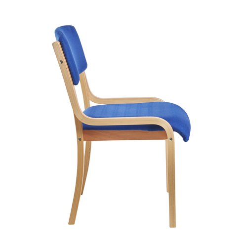 PRA50002-B | The Prague chair’s sleek curves, combined with a modern aesthetic, make it the perfect addition to any office space. Due to the laminated bent wood frame and clear hard wearing lacquer, you can rest assured that these meeting chairs are built to handle constant, everyday use and comfortable with the thick padded seats.