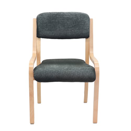 Prague wooden conference chair with no arms - charcoal Dams International