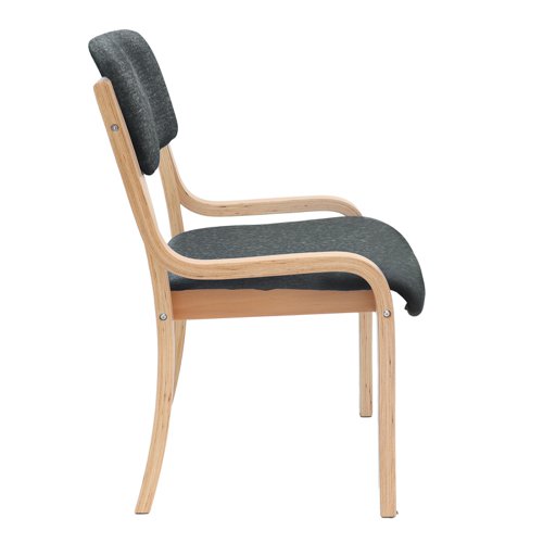PRA50002-C | The Prague chair’s sleek curves, combined with a modern aesthetic, make it the perfect addition to any office space. Due to the laminated bent wood frame and clear hard wearing lacquer, you can rest assured that these meeting chairs are built to handle constant, everyday use and comfortable with the thick padded seats.