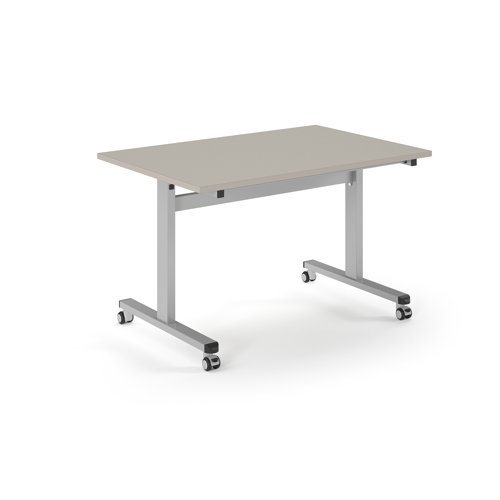 Pro Flip Rectangular Table 1200 x 800, Silver Frame, Light Grey Top
