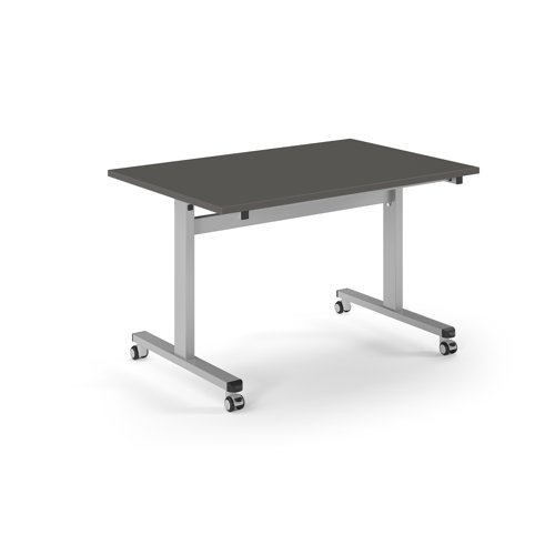 Pro Flip Rectangular Table 1200 x 800, Silver Frame, Onyx Grey Top