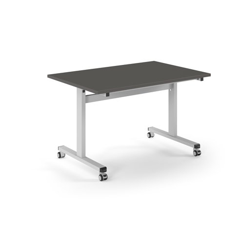 Pro Flip Rectangular Table 1200 x 800, White Frame, Onyx Grey Top