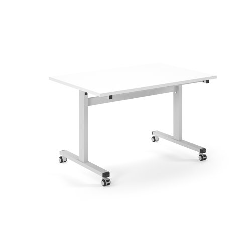 Pro Flip Rectangular Table 1200 x 800, White Frame, White Top