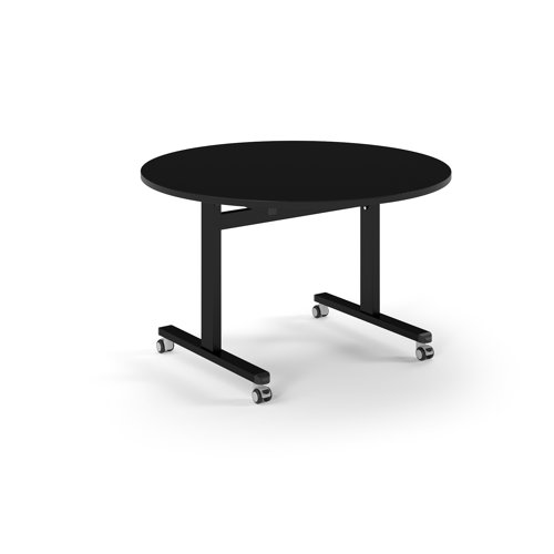 Pro Flip Circular Table 1200 Dia, Black, Black Top