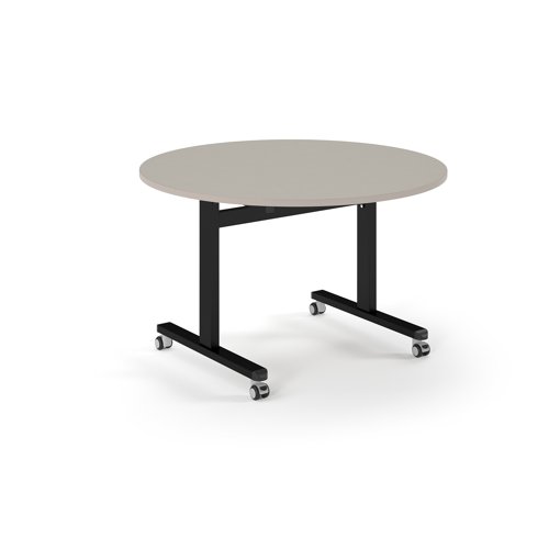 Pro Flip Circular Table 1200 Dia, Black, Light Grey Top