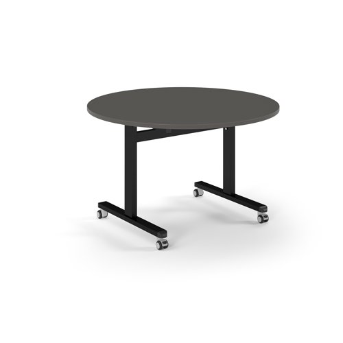 Pro Flip Circular Table 1200 Dia, Black, Onyx Grey Top