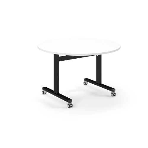 Pro Flip Circular Table 1200 Dia, Black, White Top