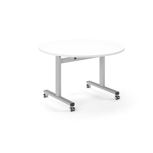 Pro Flip Circular Table 1200 Dia, Silver, White Top