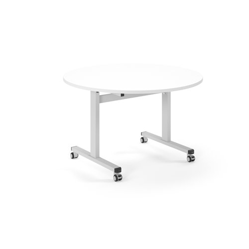 Pro Flip Circular Table 1200 Dia, White, White Top