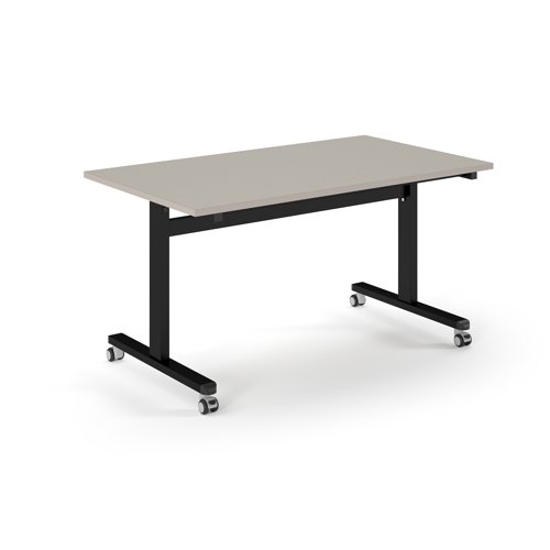 Pro Flip Rectangular Table 1400 x 800, Black Frame, Light Grey Top