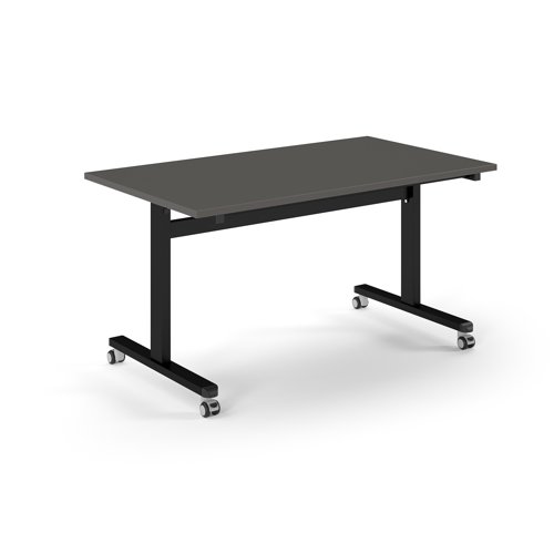 Pro Flip Rectangular Table 1400 x 800, Black Frame, Onyx Grey Top