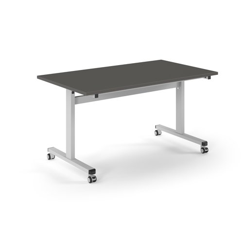 Pro Flip Rectangular Table 1400 x 800, White Frame, Onyx Grey Top