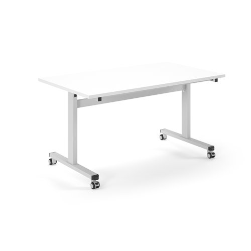 Pro Flip Rectangular Table 1400 x 800, White Frame, White Top